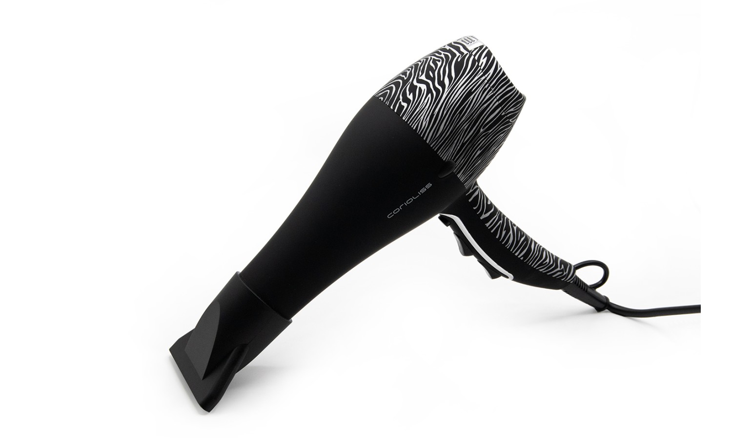 CORIOLISS FLOW DC BLACK SILVER ZEBRA SOFT TOUCH HAIR DRYER